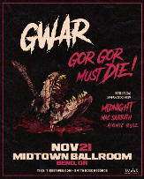 Poster: GWAR at Midtown, Nov 21, 2026